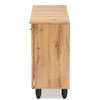 Baxton Studio Fernanda Modern and Contemporary Oak Brown Finished Wood 3-Door Shoe Cabinet 189-11990-ZORO